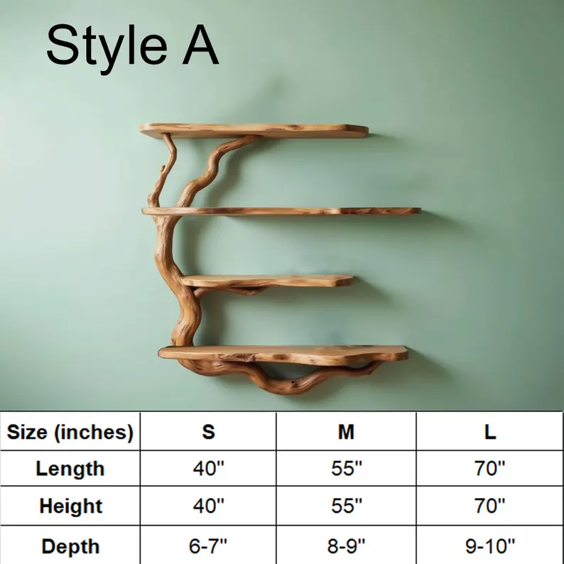 Solid wood bookcase driftwood shelf living room art decoration