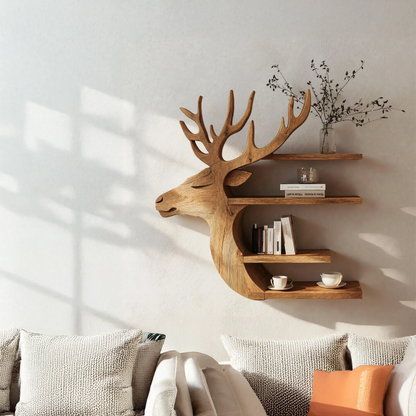 Handcrafted Deer Wall Shelf