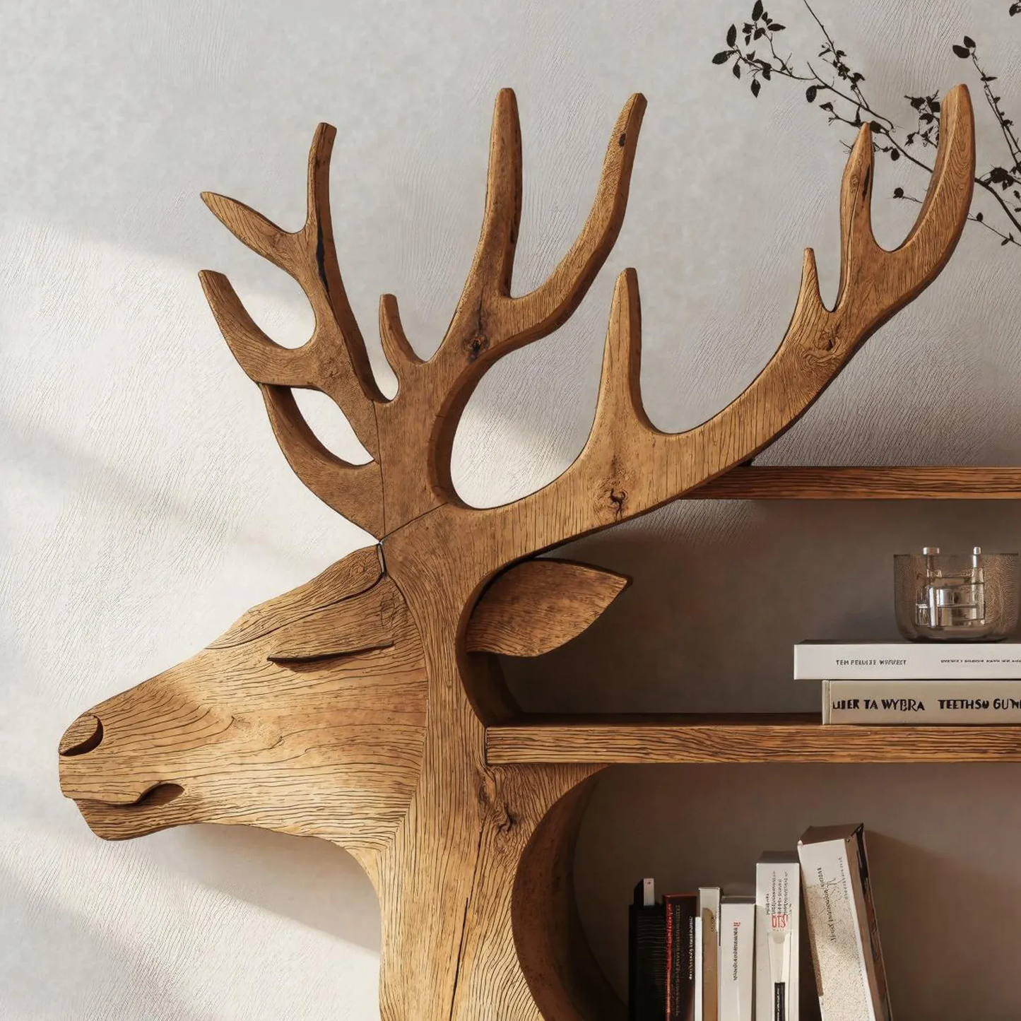 Handcrafted Deer Wall Shelf
