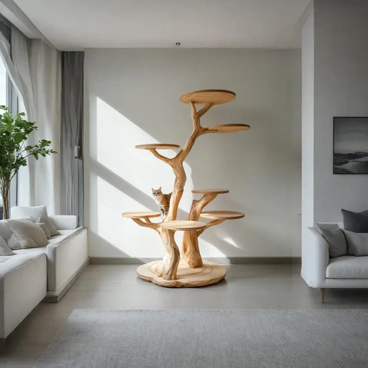Naturally Solid Wood Cat Tree Tower