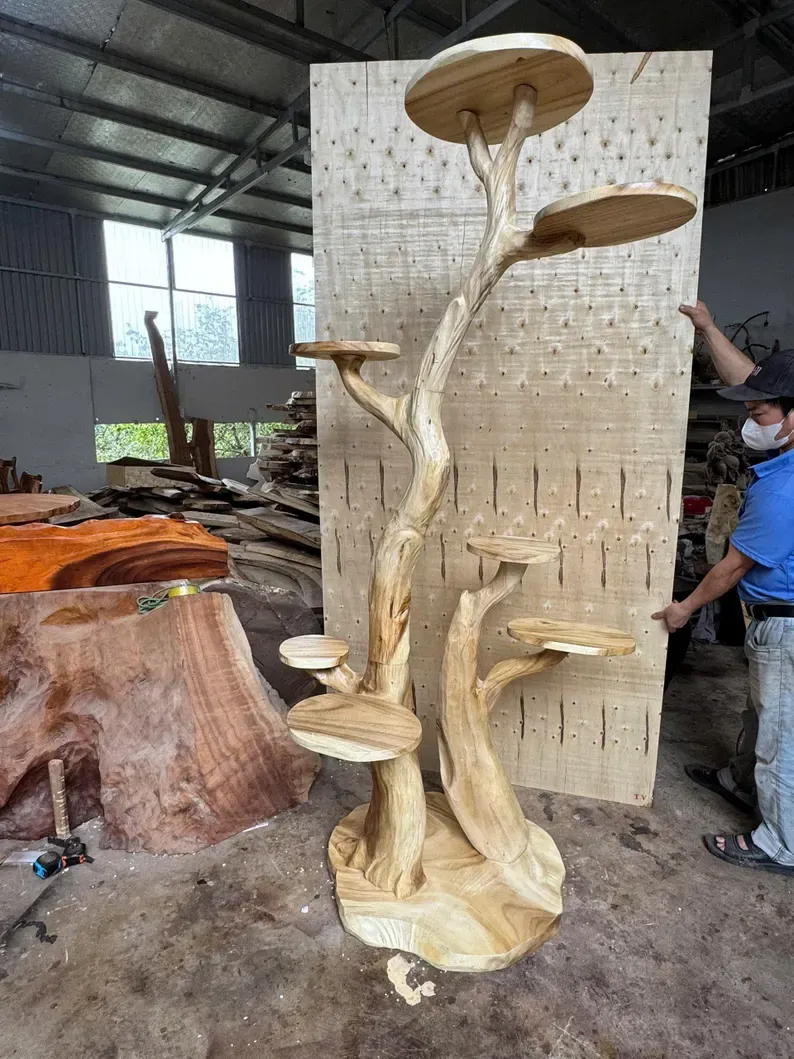 Naturally Solid Wood Cat Tree Tower