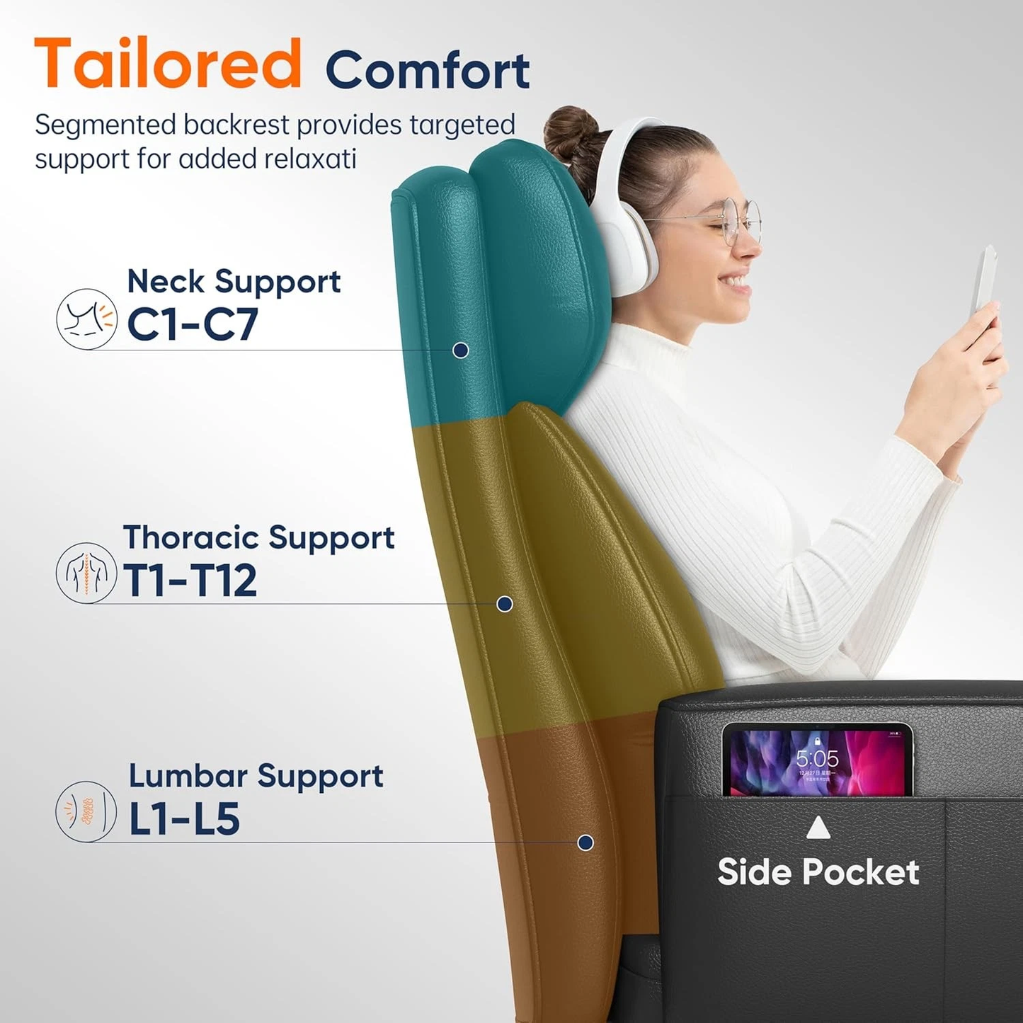 Office Criss Cross Chair with Footrest, Big and Tall Executive Chair w/ armrest