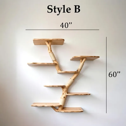 Wall-Mount Cat Tree Bookshelf