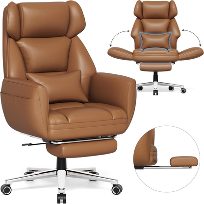 Office Criss Cross Chair with Footrest, Big and Tall Executive Chair w/ armrest