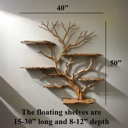 Wall Mount Driftwood Branch Art Bookcase