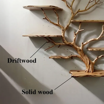 Wall Mount Driftwood Branch Art Bookcase