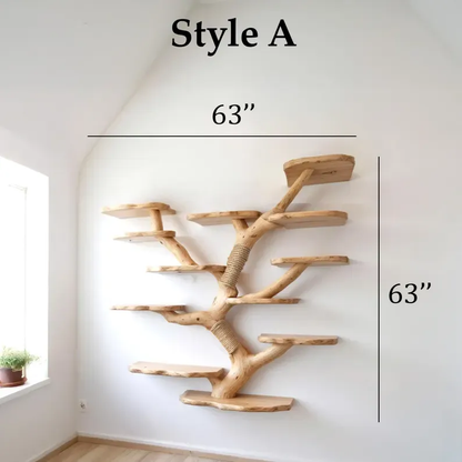 Wall-Mount Cat Tree Bookshelf