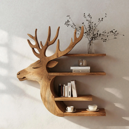 Handcrafted Deer Wall Shelf
