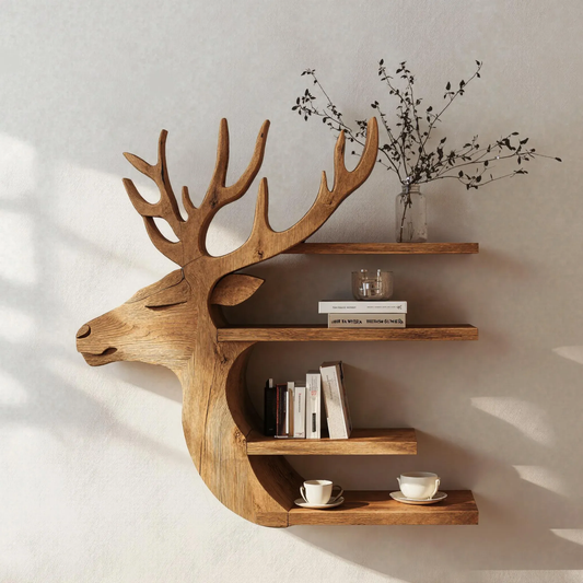 Handcrafted Deer Wall Shelf