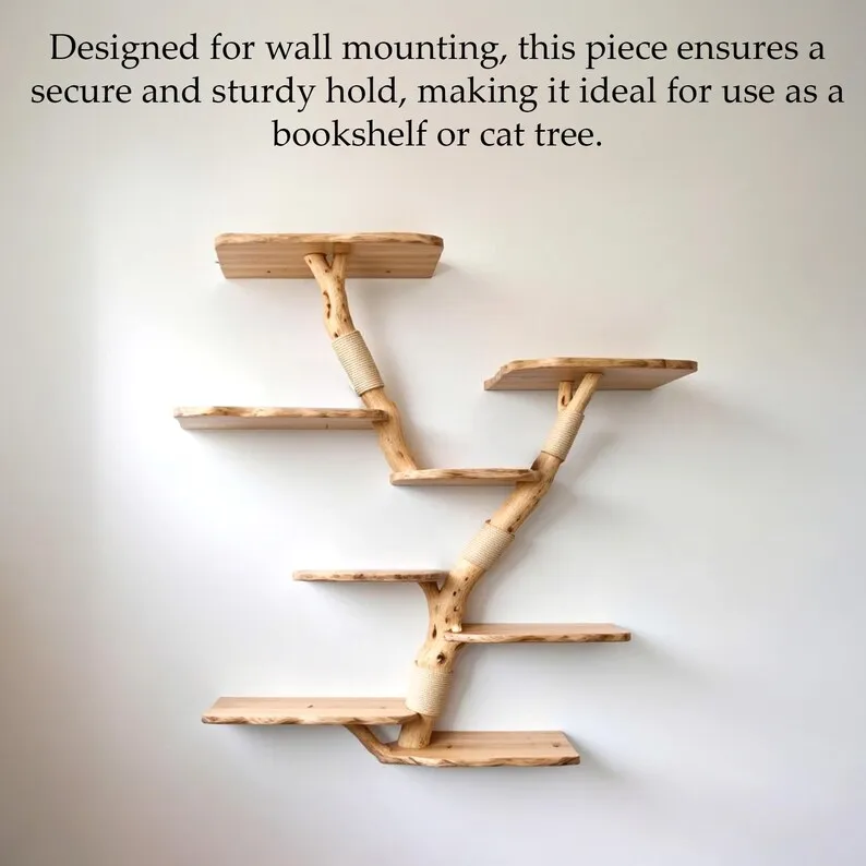 Wall-Mount Cat Tree Bookshelf