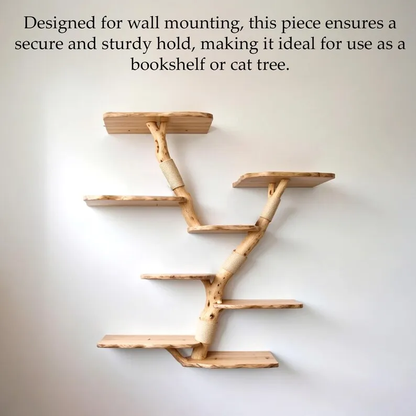 Wall-Mount Cat Tree Bookshelf