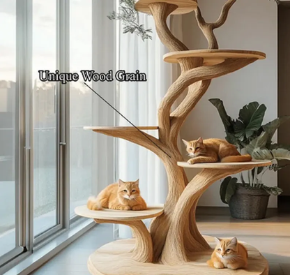 wooden cat tree modern Large climbing Tree