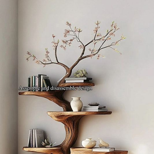 Rustic Statement Tree Shelf Living Room Artistic Display